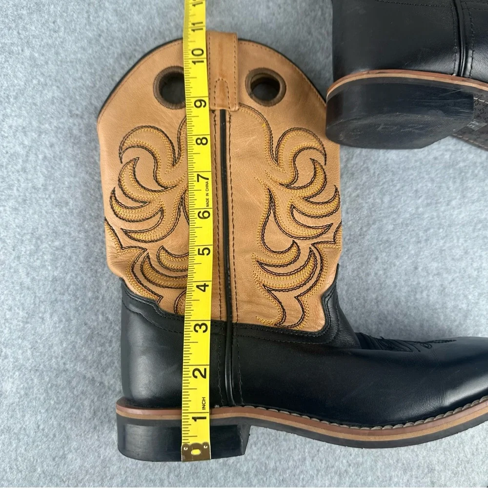 Smoky Mountain Leather Cowboy Boots Tan & Black Size Youth 4.5 Western Rodeo
